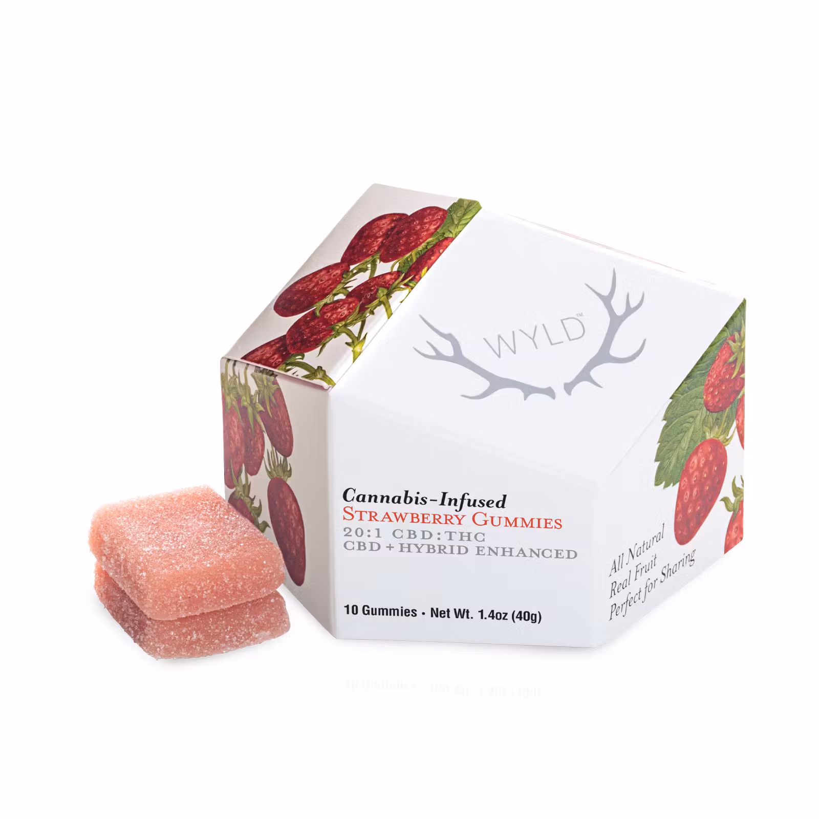 WYLD | Strawberry| 10 Gummies | 10mg CBD and 0.5mg THC| 20:1 CBD:THC